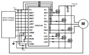 Diodes DGD2136 three phase driver